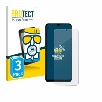 Vorderseite einer Produktverpackung mit dem Markenlogo BROTECT. Daneben ist das Gerät Xiaomi Poco C71 mit dem zugehörigen Disp