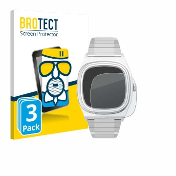 Vorderseite einer Produktverpackung mit dem Markenlogo BROTECT. Daneben ist das Gerät Timex Reissue 1983 E mit dem zugehörigen