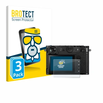 Vorderseite einer Produktverpackung mit dem Markenlogo BROTECT. Daneben ist das Gerät Fujifilm GFX 100RF mit dem zugehörigen D