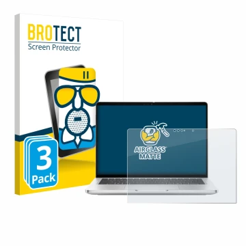 Vorderseite einer Produktverpackung mit dem Markenlogo BROTECT. Daneben ist das Gerät Dell Pro 13 Plus 2-in-1 mit dem zugehöri
