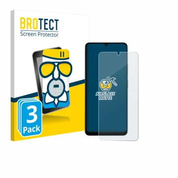 Vorderseite einer Produktverpackung mit dem Markenlogo BROTECT. Daneben ist das Gerät Doogee Note 59 Pro mit dem zugehörigen D