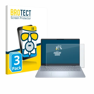 Vorderseite einer Produktverpackung mit dem Markenlogo BROTECT. Daneben ist das Gerät Dell 14 Plus Laptop mit dem zugehörigen 