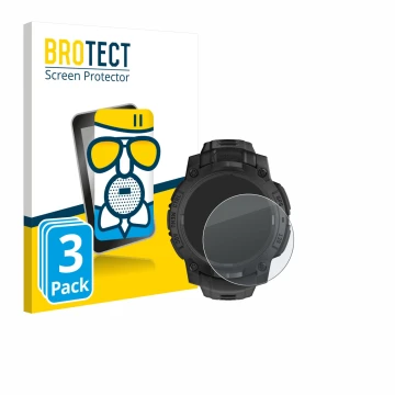 Vorderseite einer Produktverpackung mit dem Markenlogo BROTECT. Daneben ist das Gerät Garmin Instinct 3 Solar Tactical Edition