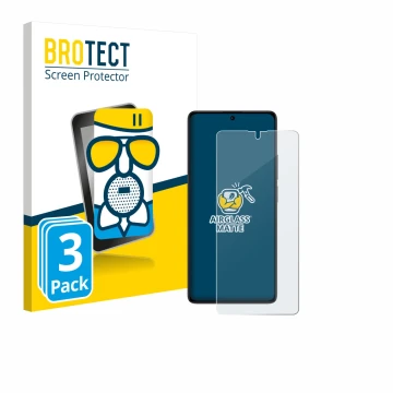 Vorderseite einer Produktverpackung mit dem Markenlogo BROTECT. Daneben ist das Gerät Xiaomi Poco M6 Pro 4G mit dem zugehörige