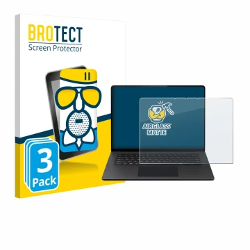 Vorderseite einer Produktverpackung mit dem Markenlogo BROTECT. Daneben ist das Gerät Microsoft Surface Laptop 15