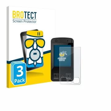 Vorderseite einer Produktverpackung mit dem Markenlogo BROTECT. Daneben ist das Gerät Bosch Kiox 400C mit dem zugehörigen Disp