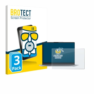 Vorderseite einer Produktverpackung mit dem Markenlogo BROTECT. Daneben ist das Gerät Lenovo ThinkBook 14 Gen 4+ mit dem zugeh