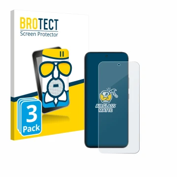 Vorderseite einer Produktverpackung mit dem Markenlogo BROTECT. Daneben ist das Gerät Infinix GT 30 Pro mit dem zugehörigen Di