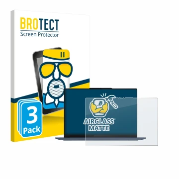 Vorderseite einer Produktverpackung mit dem Markenlogo BROTECT. Daneben ist das Gerät Lenovo Yoga Slim 7 14Q8X9 mit dem zugehö