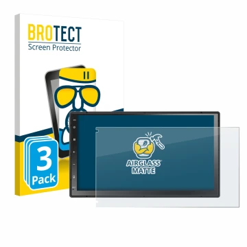 Vorderseite einer Produktverpackung mit dem Markenlogo BROTECT. Daneben ist das Gerät Atoto A5LG2B7T 7