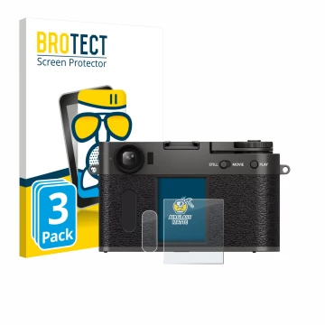Vorderseite einer Produktverpackung mit dem Markenlogo BROTECT. Daneben ist das Gerät Fujifilm X Half X-HF1 mit dem zugehörige