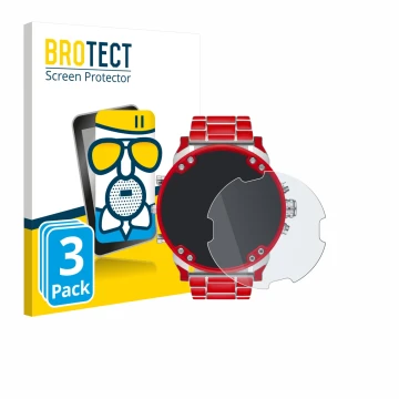 Vorderseite einer Produktverpackung mit dem Markenlogo BROTECT. Daneben ist das Gerät Diesel DZ7480 Mr. Daddy 2.0 mit dem zuge