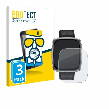 Vorderseite einer Produktverpackung mit dem Markenlogo BROTECT. Daneben ist das Gerät Amazfit Active 2 (rechteckig) mit dem zu