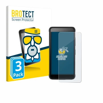 Vorderseite einer Produktverpackung mit dem Markenlogo BROTECT. Daneben ist das Gerät SkyCaddie Pro 4X mit dem zugehörigen Dis