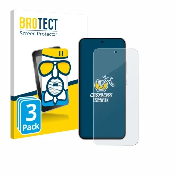 Vorderseite einer Produktverpackung mit dem Markenlogo BROTECT. Daneben ist das Gerät Oppo Reno 14 F mit dem zugehörigen Displ