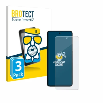 Vorderseite einer Produktverpackung mit dem Markenlogo BROTECT. Daneben ist das Gerät realme P3 5G mit dem zugehörigen Display