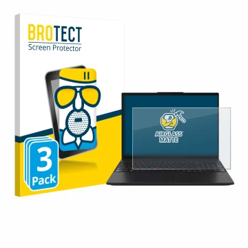 Vorderseite einer Produktverpackung mit dem Markenlogo BROTECT. Daneben ist das Gerät Lenovo ThinkPad L16 Gen 2 mit dem zugehö