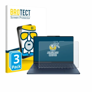 Vorderseite einer Produktverpackung mit dem Markenlogo BROTECT. Daneben ist das Gerät Lenovo Yoga Pro 9i Gen 10 Aura Edition 1