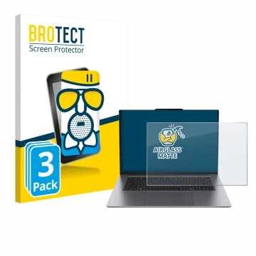 Vorderseite einer Produktverpackung mit dem Markenlogo BROTECT. Daneben ist das Gerät Lenovo ThinkPad X9 15 G1 mit dem zugehör