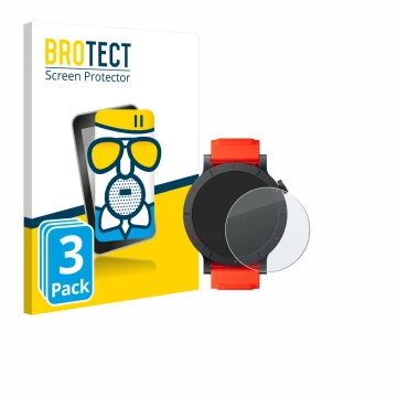 Vorderseite einer Produktverpackung mit dem Markenlogo BROTECT. Daneben ist das Gerät Nothing CMF Watch 3 Pro mit dem zugehöri