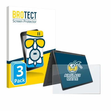 Vorderseite einer Produktverpackung mit dem Markenlogo BROTECT. Daneben ist das Gerät Lenovo IdeaPad Flex 5 14ALC05 mit dem zu