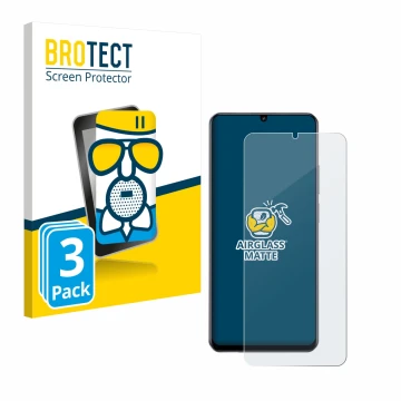 Vorderseite einer Produktverpackung mit dem Markenlogo BROTECT. Daneben ist das Gerät realme Note 70T mit dem zugehörigen Disp