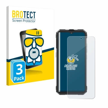 Vorderseite einer Produktverpackung mit dem Markenlogo BROTECT. Daneben ist das Gerät Cubot King Kong AX mit dem zugehörigen D
