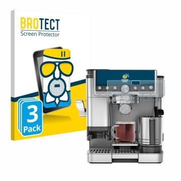 Vorderseite einer Produktverpackung mit dem Markenlogo BROTECT. Daneben ist das Gerät Ninja Luxe Cafe Pro ES701EU mit dem zuge