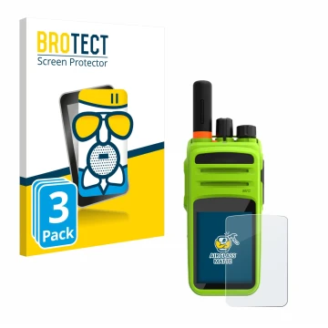 Vorderseite einer Produktverpackung mit dem Markenlogo BROTECT. Daneben ist das Gerät Talkpod N58 Plus mit dem zugehörigen Dis