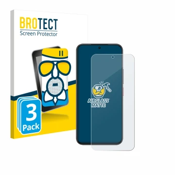 Vorderseite einer Produktverpackung mit dem Markenlogo BROTECT. Daneben ist das Gerät Nubia Air mit dem zugehörigen Displaysch