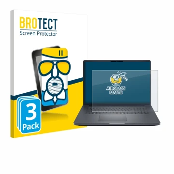 Vorderseite einer Produktverpackung mit dem Markenlogo BROTECT. Daneben ist das Gerät Dell Pro Max 18 mit dem zugehörigen Disp