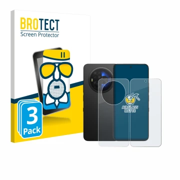 Vorderseite einer Produktverpackung mit dem Markenlogo BROTECT. Daneben ist das Gerät TCL NXTPAPER 60 Ultra (Display+Rückseite
