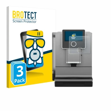 Vorderseite einer Produktverpackung mit dem Markenlogo BROTECT. Daneben ist das Gerät Nivona NICR 970 mit dem zugehörigen Disp