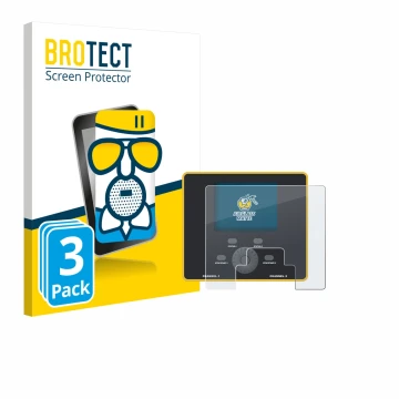 Vorderseite einer Produktverpackung mit dem Markenlogo BROTECT. Daneben ist das Gerät Junsi iCharger DX12 mit dem zugehörigen 