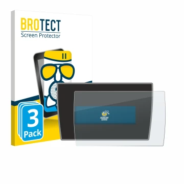 Vorderseite einer Produktverpackung mit dem Markenlogo BROTECT. Daneben ist das Gerät BMW i3 2019 mit dem zugehörigen Displays