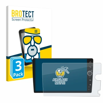 Vorderseite einer Produktverpackung mit dem Markenlogo BROTECT. Daneben ist das Gerät Joying Car Radio 9