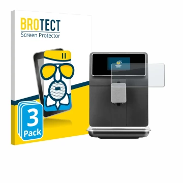 Vorderseite einer Produktverpackung mit dem Markenlogo BROTECT. Daneben ist das Gerät WMF Perfection 860L mit dem zugehörigen 