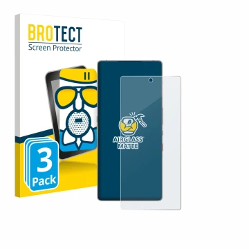 Vorderseite einer Produktverpackung mit dem Markenlogo BROTECT. Daneben ist das Gerät ZTE Nubia Red Magic 11 Pro mit dem zugeh