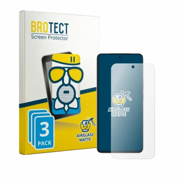 Vorderseite einer Produktverpackung mit dem Markenlogo BROTECT. Daneben ist das Gerät Vivo iQOO 15 mit dem zugehörigen Display