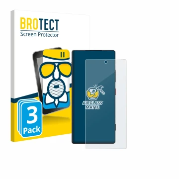 Vorderseite einer Produktverpackung mit dem Markenlogo BROTECT. Daneben ist das Gerät ZTE Nubia Z80 Ultra mit dem zugehörigen 