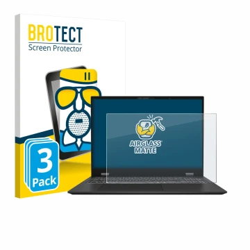 Vorderseite einer Produktverpackung mit dem Markenlogo BROTECT. Daneben ist das Gerät MSI Prestige 16 AI Evo B1M mit dem zugeh