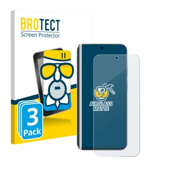 Vorderseite einer Produktverpackung mit dem Markenlogo BROTECT. Daneben ist das Gerät Vivo X300 Pro mit dem zugehörigen Displa