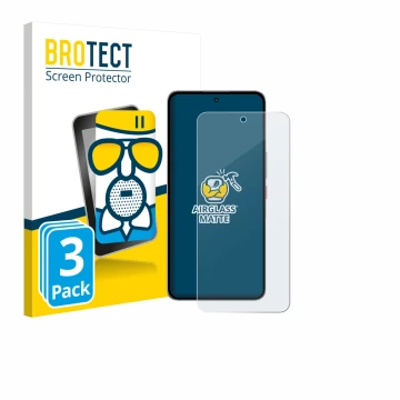 Vorderseite einer Produktverpackung mit dem Markenlogo BROTECT. Daneben ist das Gerät Nubia Neo 3 GT 5G mit dem zugehörigen Di