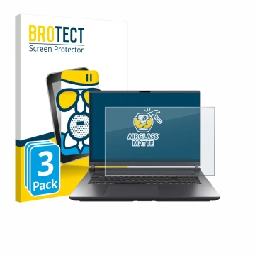 Vorderseite einer Produktverpackung mit dem Markenlogo BROTECT. Daneben ist das Gerät ASUS ROG Strix G18 G815 2025 mit dem zug