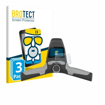 Vorderseite einer Produktverpackung mit dem Markenlogo BROTECT. Daneben ist das Gerät PowaKaddy FW5s mit dem zugehörigen Displ