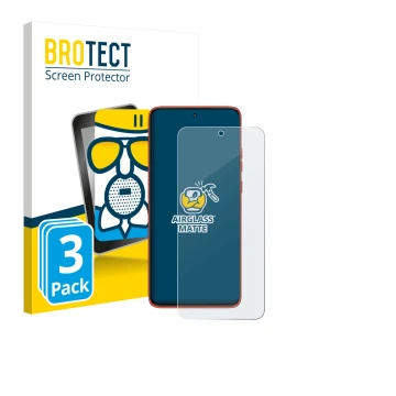 Vorderseite einer Produktverpackung mit dem Markenlogo BROTECT. Daneben ist das Gerät Motorola Edge 60 Neo mit dem zugehörigen