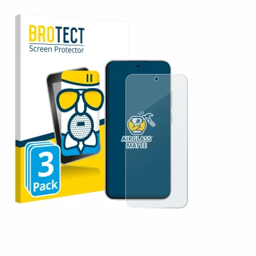 Vorderseite einer Produktverpackung mit dem Markenlogo BROTECT. Daneben ist das Gerät Xiaomi Redmi Note 15 Pro mit dem zugehör