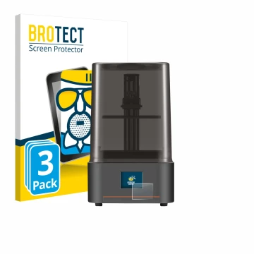 Vorderseite einer Produktverpackung mit dem Markenlogo BROTECT. Daneben ist das Gerät Anycubic Photon Mono 4 mit dem zugehörig