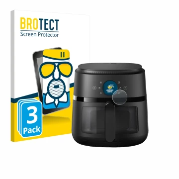 Vorderseite einer Produktverpackung mit dem Markenlogo BROTECT. Daneben ist das Gerät Philips Airfryer 2000 Gen 2 6,2L mit dem