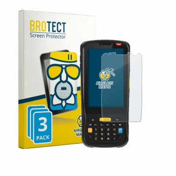 Vorderseite einer Produktverpackung mit dem Markenlogo BROTECT. Daneben ist das Gerät Newland MT65 Beluga V mit dem zugehörige